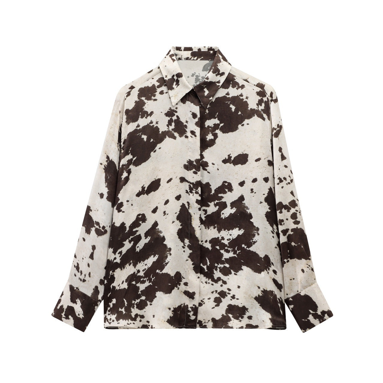 Animal print textured midi shirt and skirt set